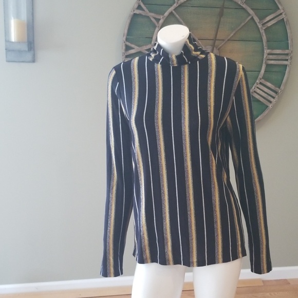 Zara Tops - Zara metallic striped turtleneck